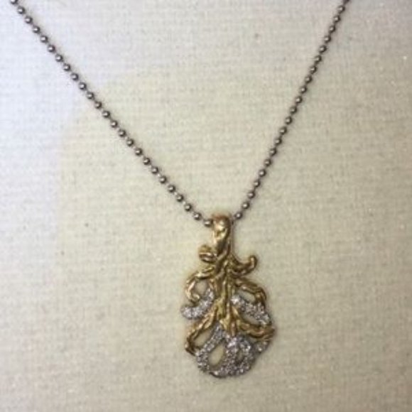 18K Yellow Gold John Hardy Feather 14K Necklace - Picture 2 of 6